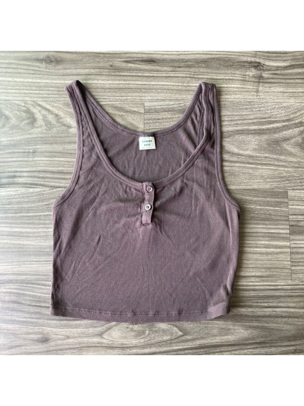 Aritzia Sunday Best Kara Crop Tank Brown XS - Picture 2 of 6